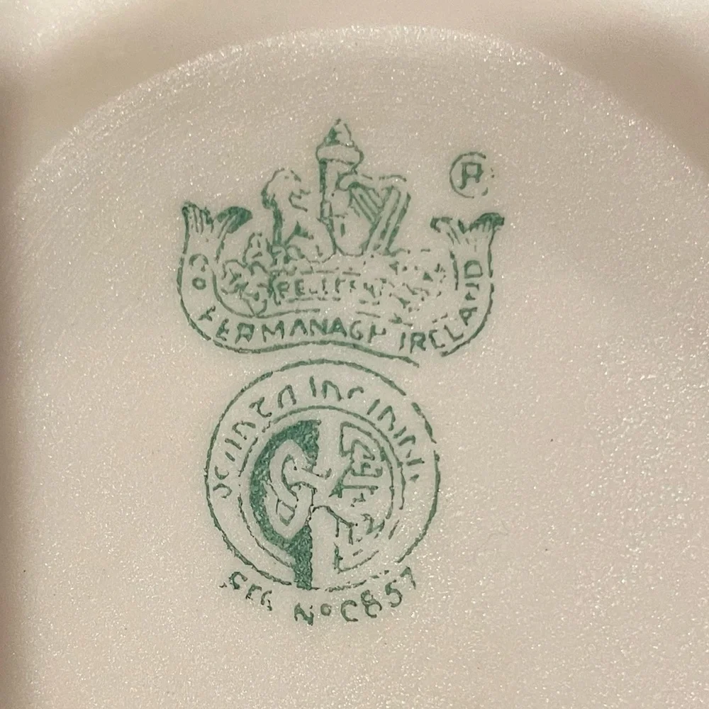 Beautiful antique Belleek Irish porcelain trinket dish or vase home decor